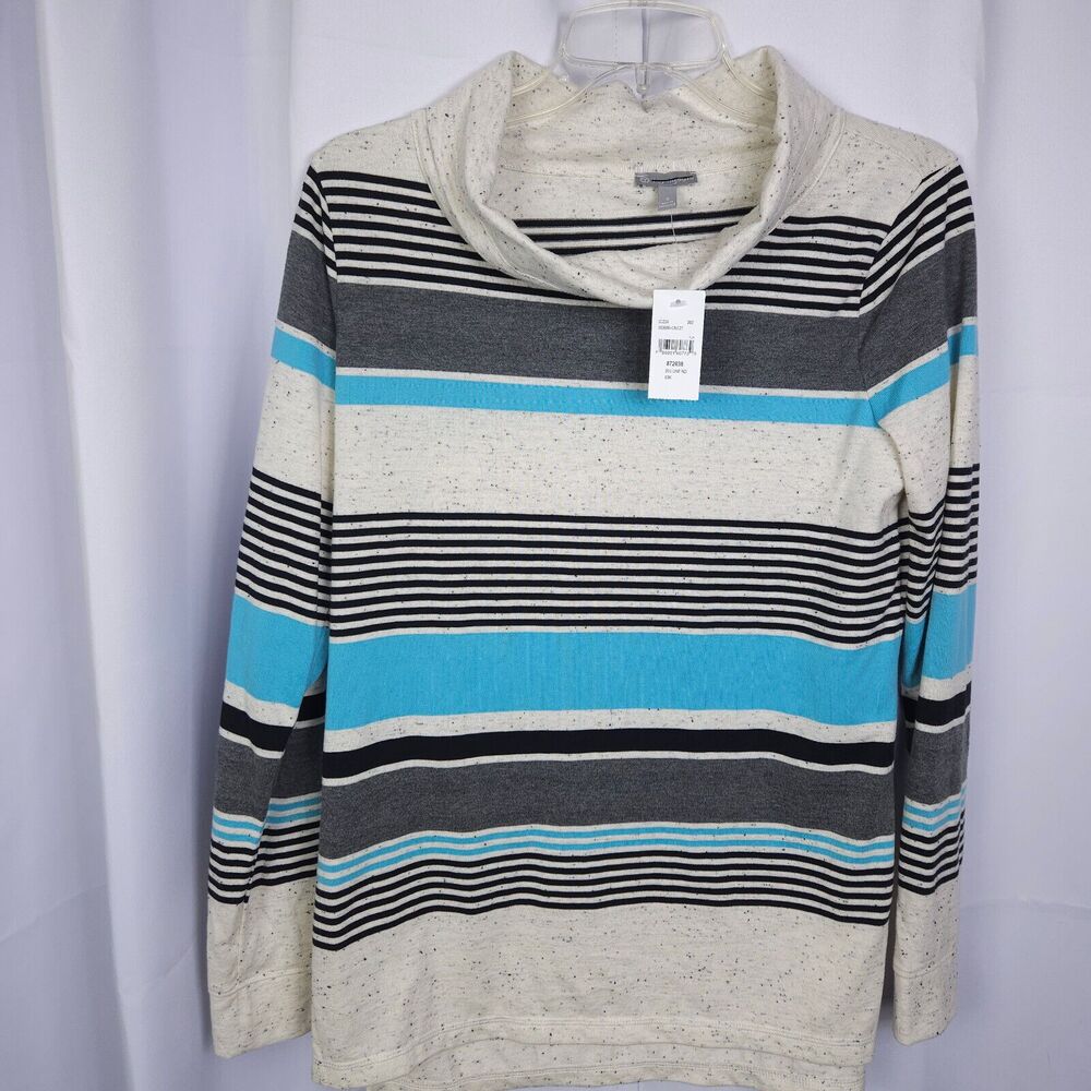 NWT Talbots Striped Turtleneck Cotton Modal Pullover Women's‎ Small